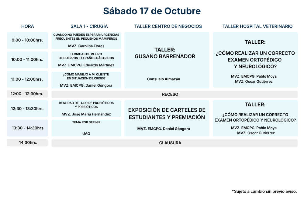 Programa II MCPG 2026 - Sábado 17